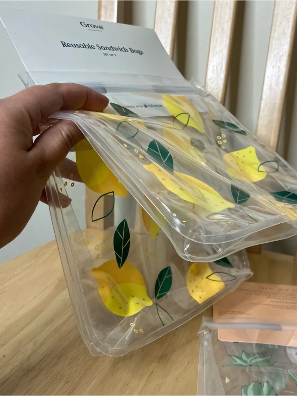 Brand New Grove Collaborative reusable sandwich snack ziploc bags